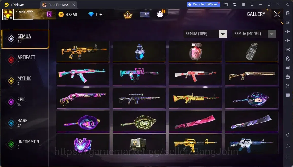 Free Fire Accounts Indonesia | M1887- RAPPER UNDERWORLD| McLaren Racing Bundle & Backpack| Thrash Metalic Backpack | Check 4