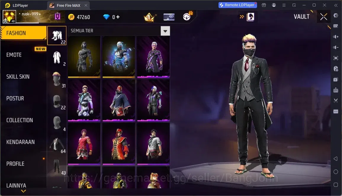 Free Fire Accounts Indonesia | M1887- RAPPER UNDERWORLD| McLaren Racing Bundle & Backpack| Thrash Metalic Backpack | Check 5