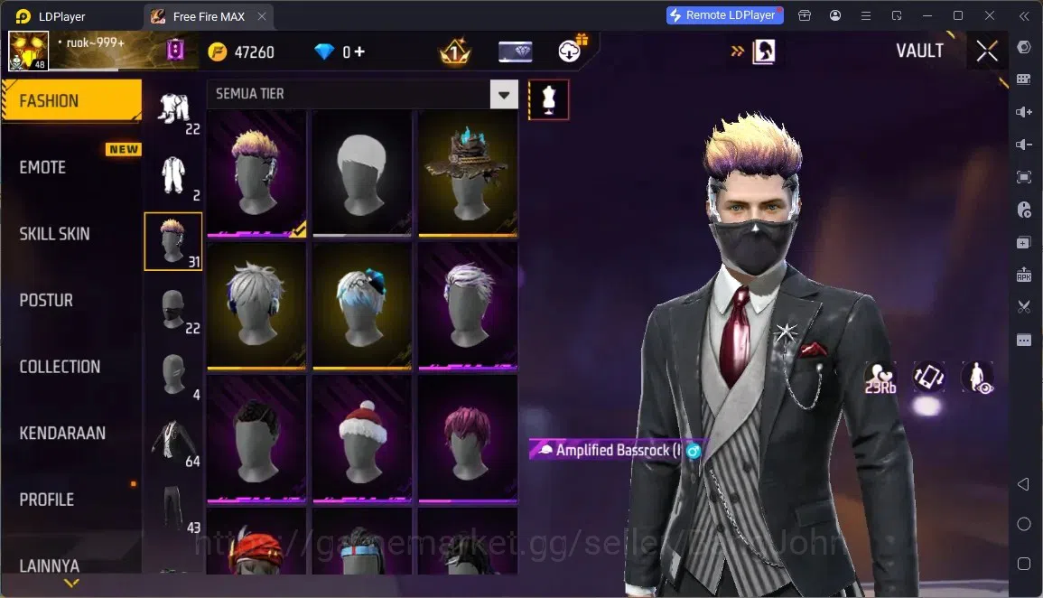 Free Fire Accounts Indonesia | M1887- RAPPER UNDERWORLD| McLaren Racing Bundle & Backpack| Thrash Metalic Backpack | Check 7