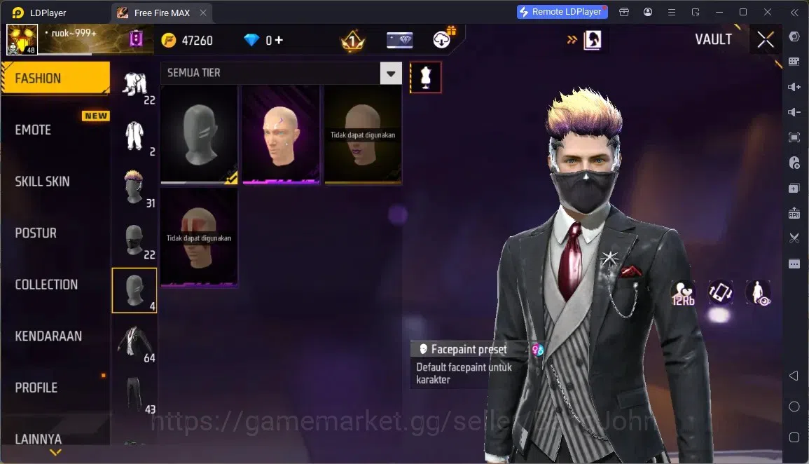 Free Fire Accounts Indonesia | M1887- RAPPER UNDERWORLD| McLaren Racing Bundle & Backpack| Thrash Metalic Backpack | Check 9