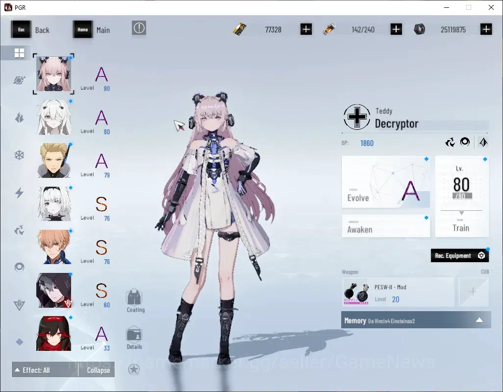 Punishing: Gray Raven Accounts Mid-Game Asia|Lv 94|77K BC,17K YC,3K BlueC|SSS Secator,SS Epitaph,SSS Daybreak,S Shukra,S 4