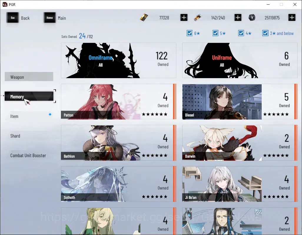 Punishing: Gray Raven Accounts Mid-Game Asia|Lv 94|77K BC,17K YC,3K BlueC|SSS Secator,SS Epitaph,SSS Daybreak,S Shukra,S 8