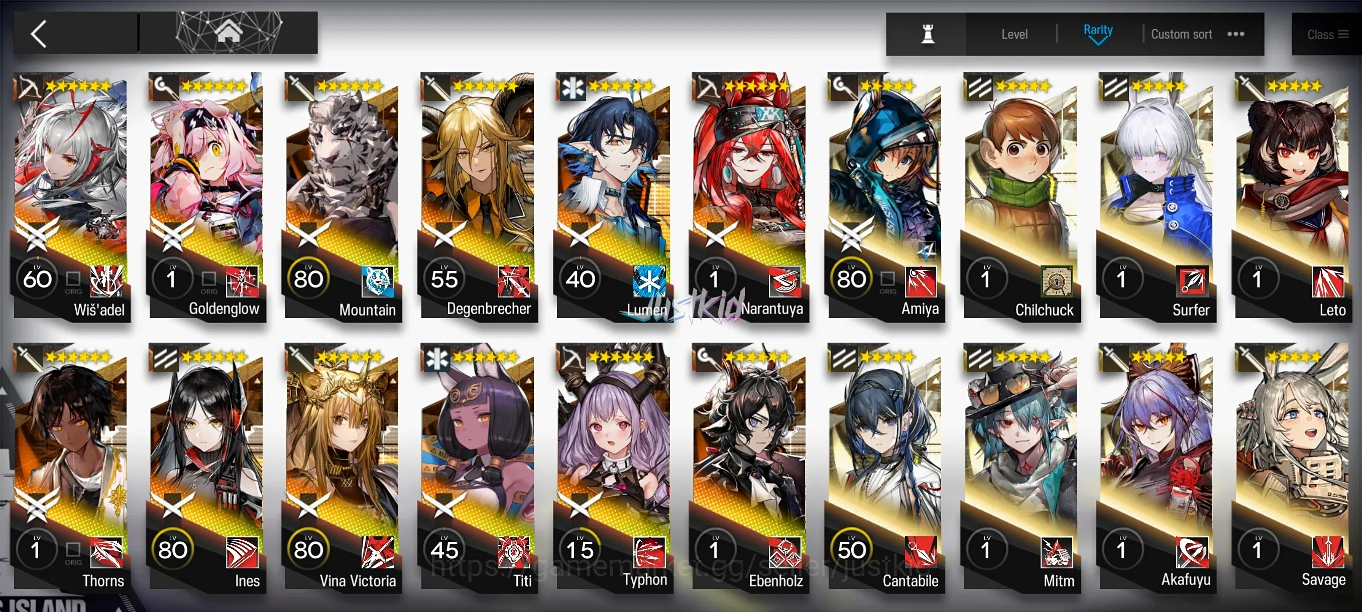 Arknights Accounts Mid-Tier ARKNIGHTS GLOBAL EARLYMID 12*6 , LIMITED WISADEL 1