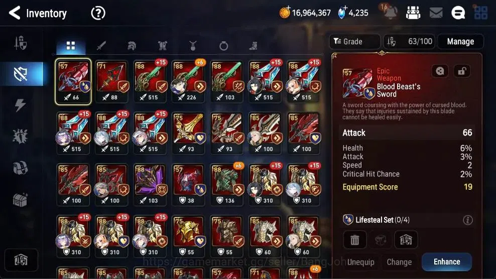 Epic Seven Accounts High-End Global Unverif | 8 ML(Zio,SN Yulha,NC Landy,TE Kayron,Etc.)|PoH+Bless ON|SS 4.2K|Gold 12