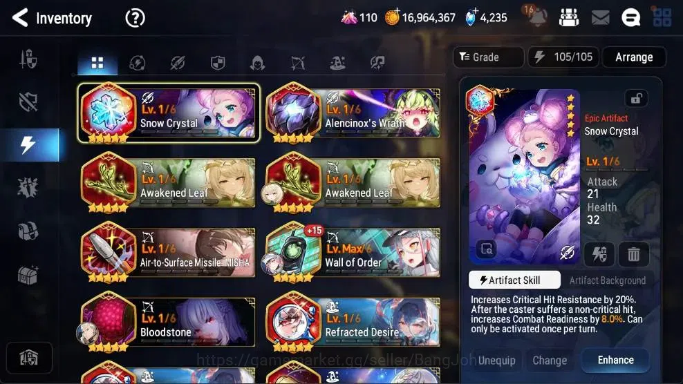 Epic Seven Accounts High-End Global Unverif | 8 ML(Zio,SN Yulha,NC Landy,TE Kayron,Etc.)|PoH+Bless ON|SS 4.2K|Gold 13