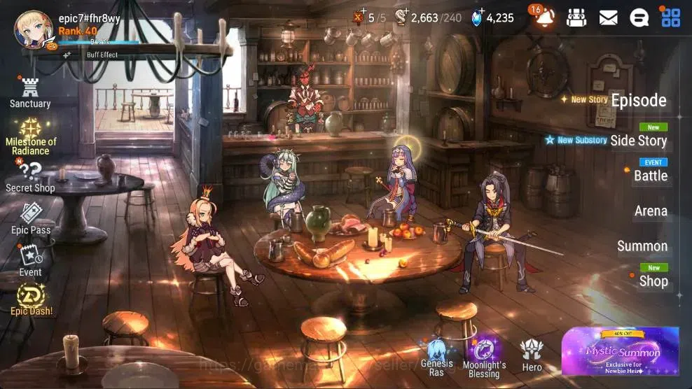 Epic Seven Accounts High-End Global Unverif | 8 ML(Zio,SN Yulha,NC Landy,TE Kayron,Etc.)|PoH+Bless ON|SS 4.2K|Gold 2