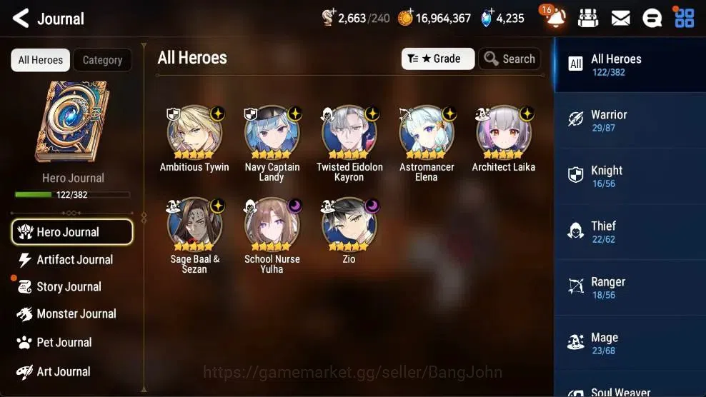 Epic Seven Accounts High-End Global Unverif | 8 ML(Zio,SN Yulha,NC Landy,TE Kayron,Etc.)|PoH+Bless ON|SS 4.2K|Gold 4
