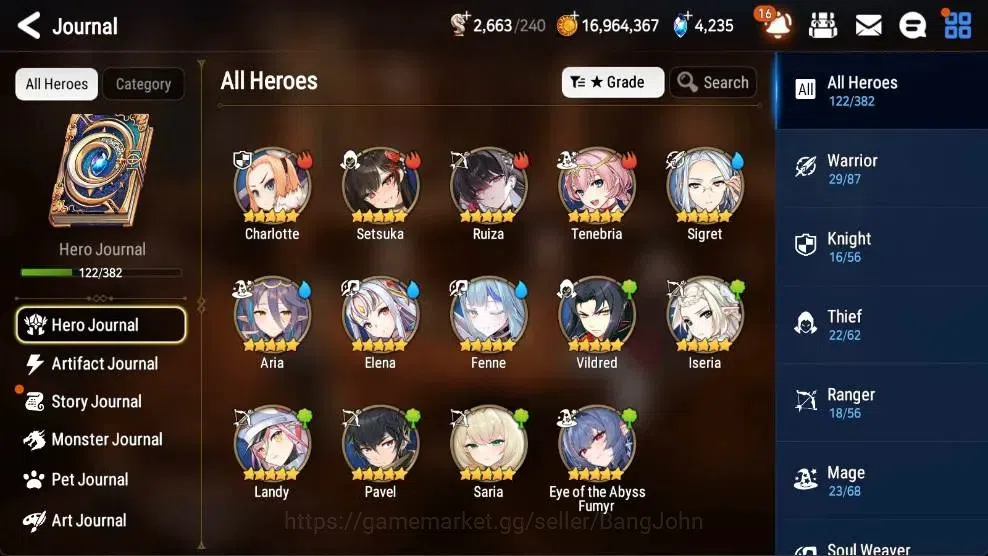Epic Seven Accounts High-End Global Unverif | 8 ML(Zio,SN Yulha,NC Landy,TE Kayron,Etc.)|PoH+Bless ON|SS 4.2K|Gold 5
