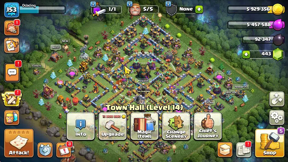 Clash of Clans Mid-Tier TH 14 - BH 7|Limited Skin|LV 153|HH 8|BK 68,AQ 72, image 1