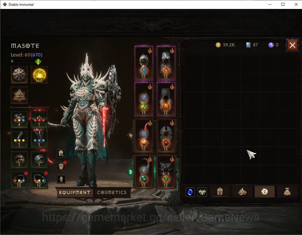 Diablo Immortal Accounts EU-Sescheron|CS ON|Lv60(670)|Necromancer|CR 38k|Re image 10