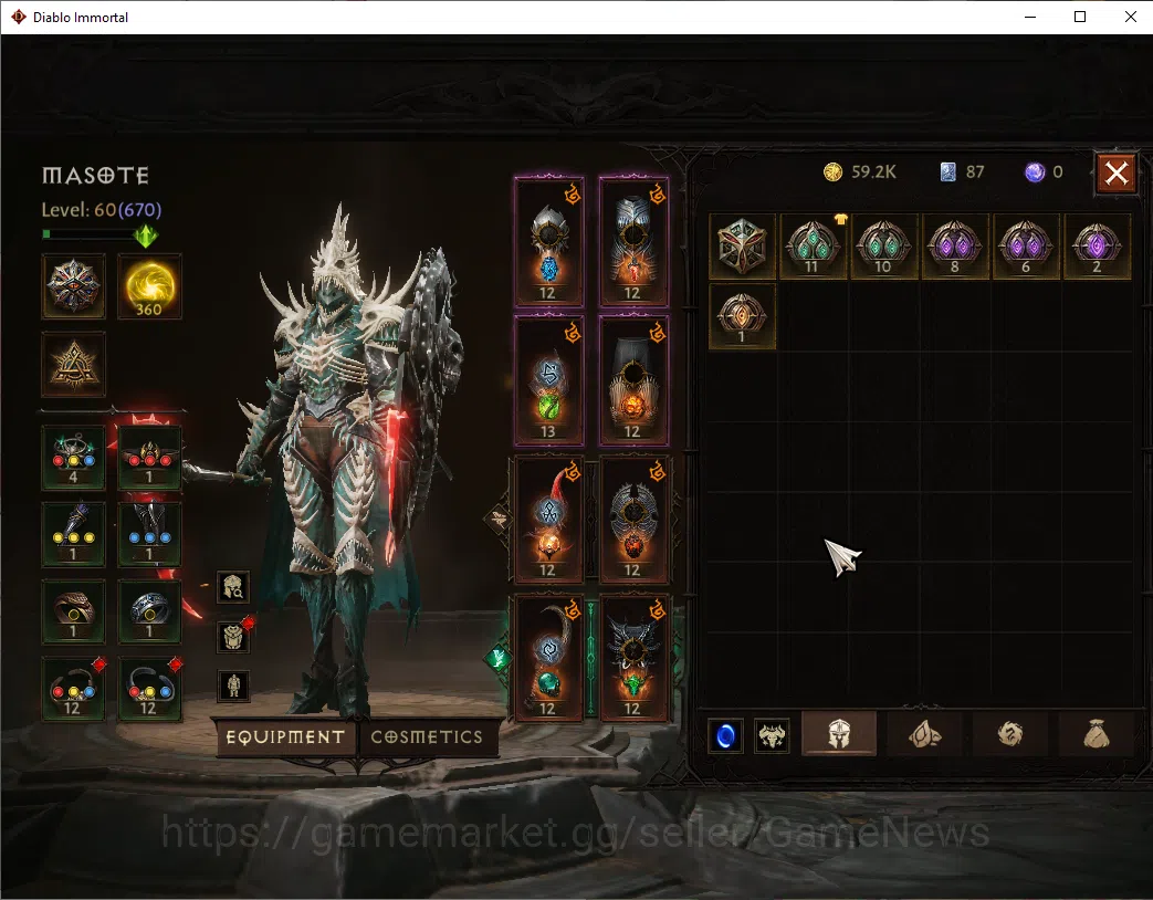 Diablo Immortal Accounts EU-Sescheron|CS ON|Lv60(670)|Necromancer|CR 38k|Re image 12