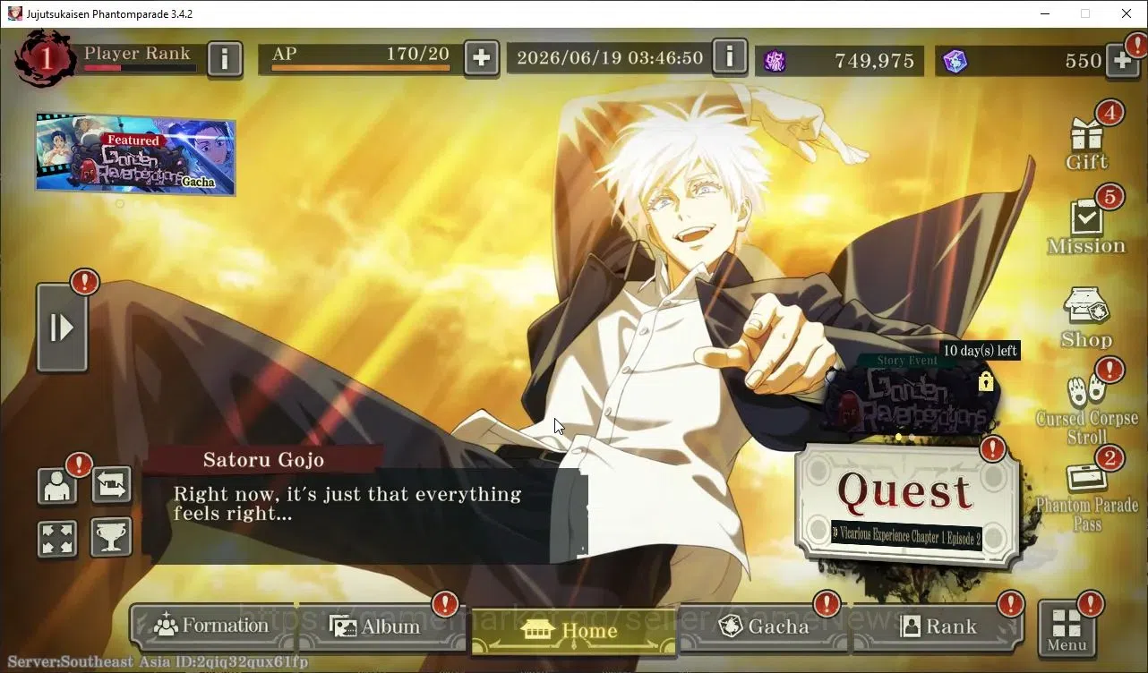 Jujutsu Kaisen: Phantom Parade Accounts SEA |PR 1|9 SSR 2 Limited|Awakened Gojo,Entrusted image 1