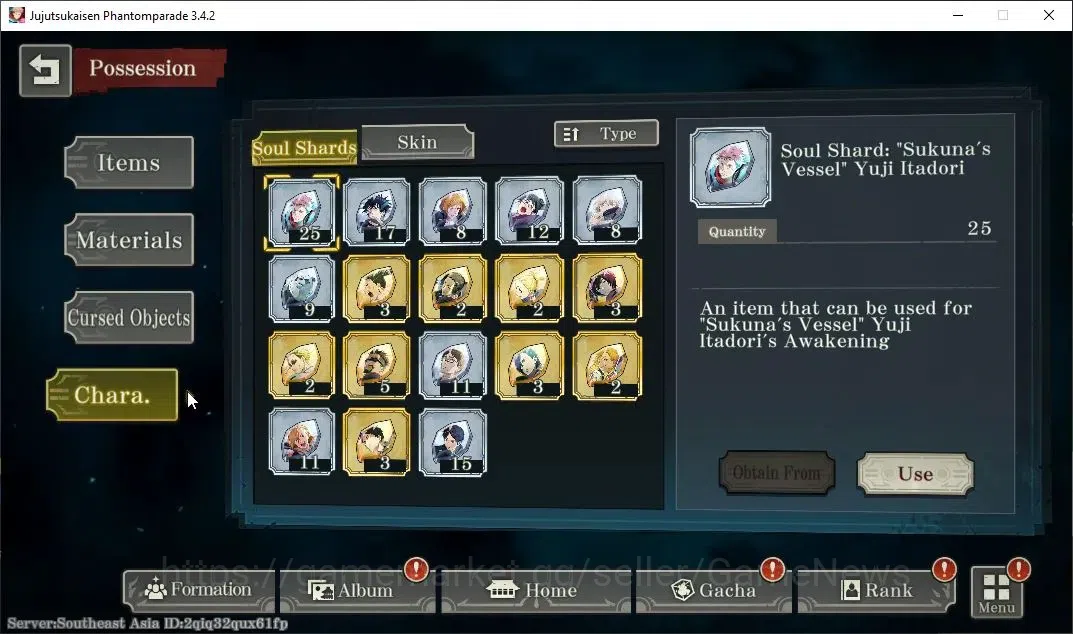 Jujutsu Kaisen: Phantom Parade Accounts SEA |PR 1|9 SSR 2 Limited|Awakened Gojo,Entrusted image 10