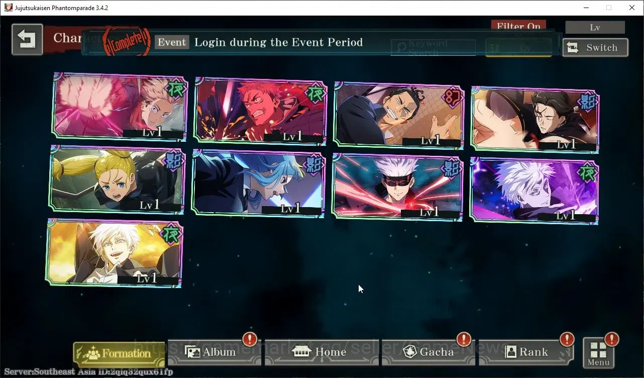 Jujutsu Kaisen: Phantom Parade Accounts SEA |PR 1|9 SSR 2 Limited|Awakened Gojo,Entrusted image 2