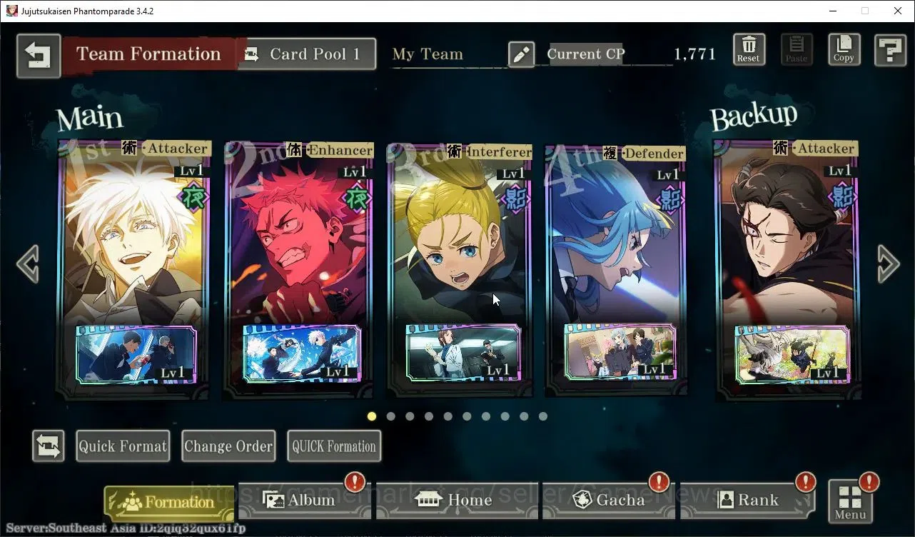 Jujutsu Kaisen: Phantom Parade Accounts SEA |PR 1|9 SSR 2 Limited|Awakened Gojo,Entrusted image 5