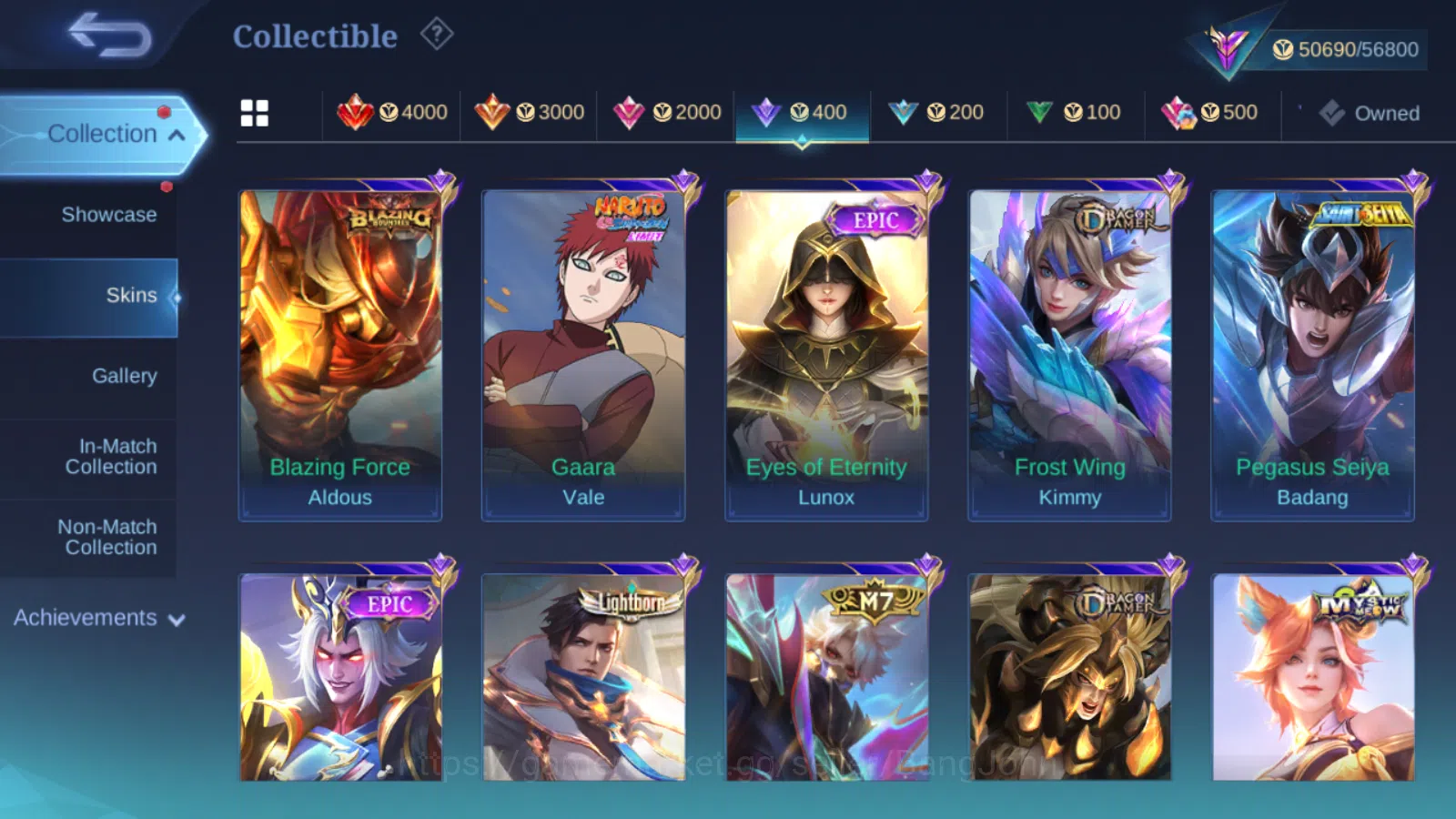 Mobile Legends: Bang Bang Accounts Hero 93 | skin 186 | emblem all max | renowned col image 10