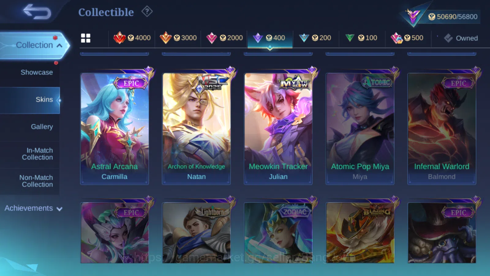 Mobile Legends: Bang Bang Accounts Hero 93 | skin 186 | emblem all max | renowned col image 12