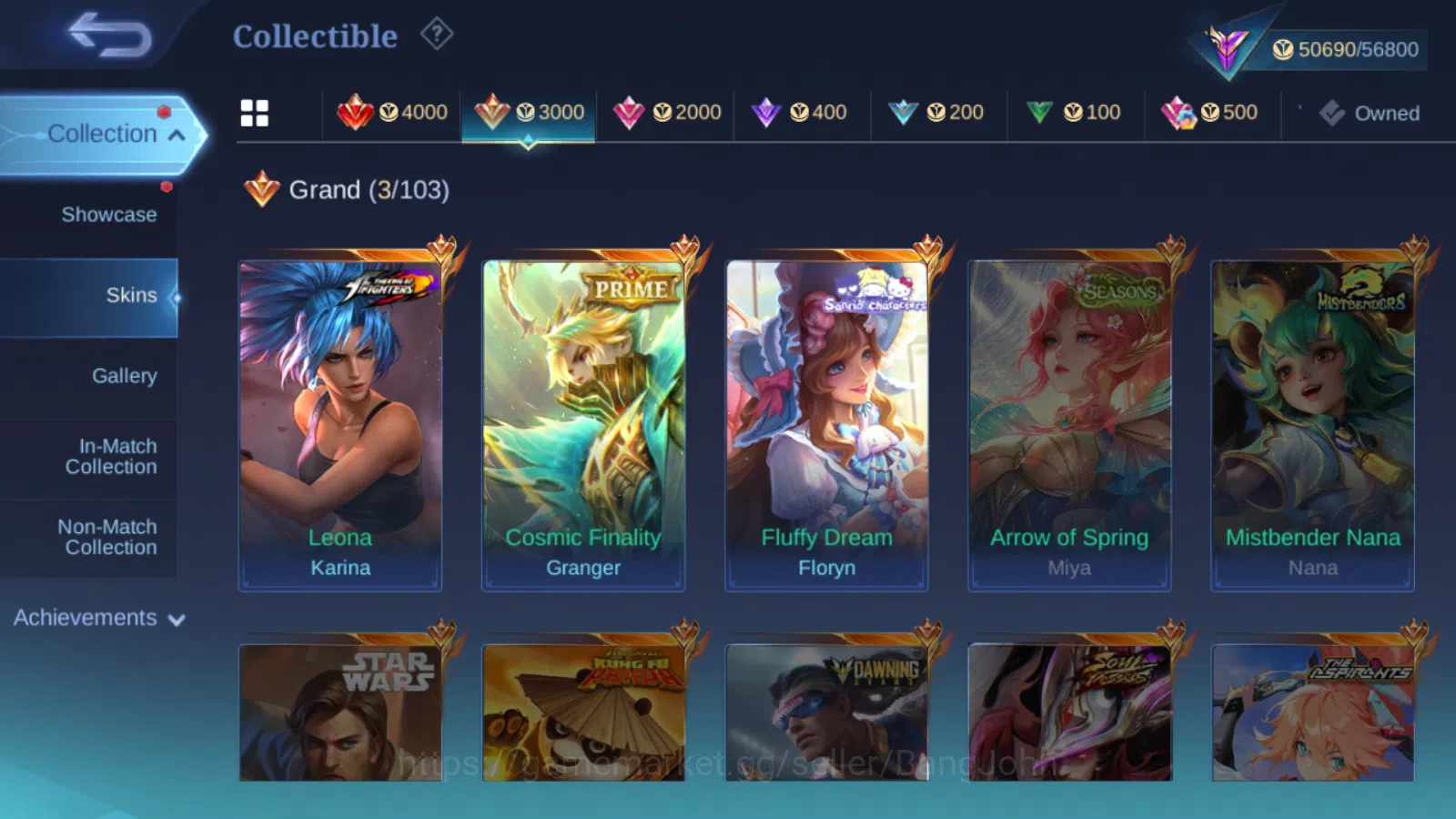 Mobile Legends: Bang Bang Accounts Hero 93 | skin 186 | emblem all max | renowned col image 4