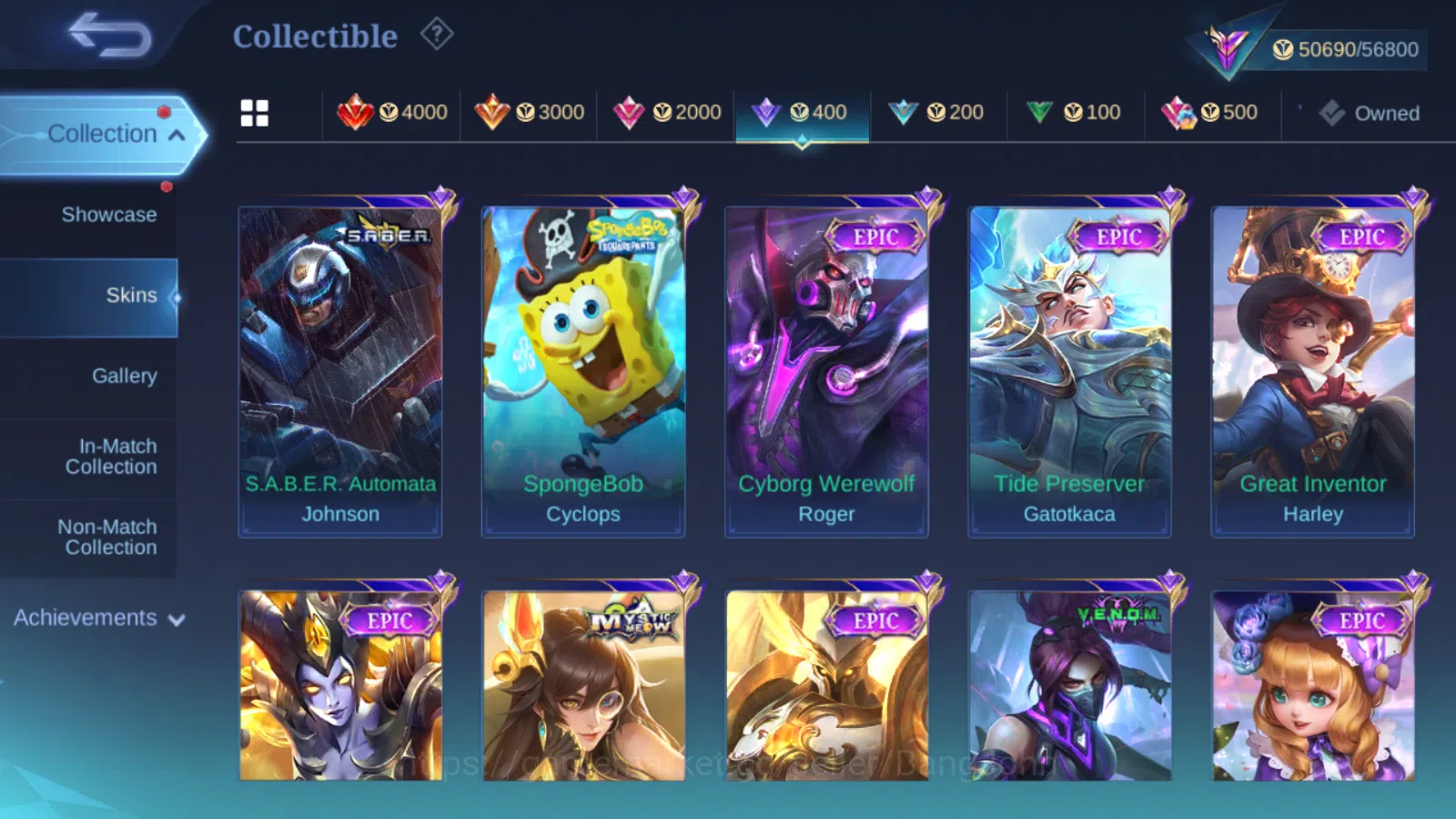 Mobile Legends: Bang Bang Accounts Hero 93 | skin 186 | emblem all max | renowned col image 8