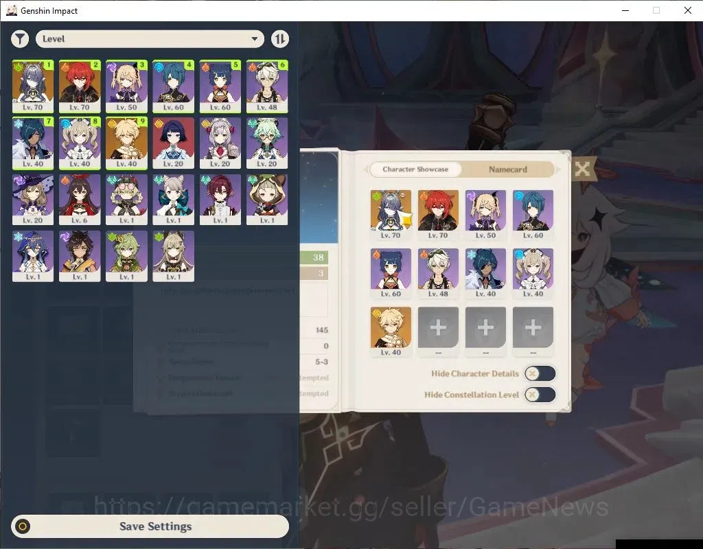 Genshin Impact Accounts ASIA|AR 38|1 Limit+18(*4Character)| Lauma |McMale| image 1