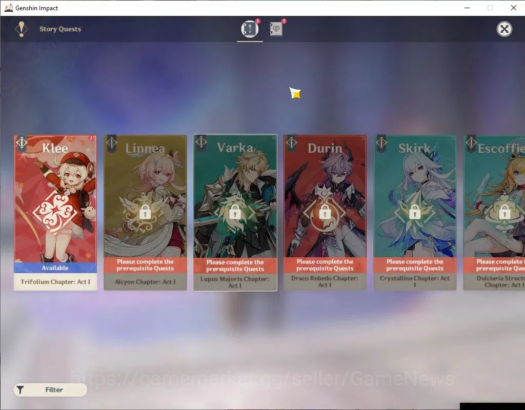 Genshin Impact Accounts ASIA|AR 38|1 Limit+18(*4Character)| Lauma |McMale| image 12