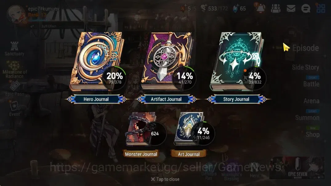 Epic Seven Accounts GLOBAL UNVERIF|New Era|3 ML(TE Kayron,Salome,Falle image 3