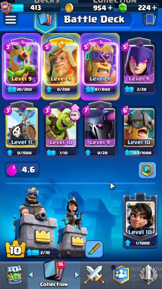 Clash Royale Accounts Lv 413|Trophy 3107|KTL 10|Card 52/121|1 Hero 4 EVO image 4