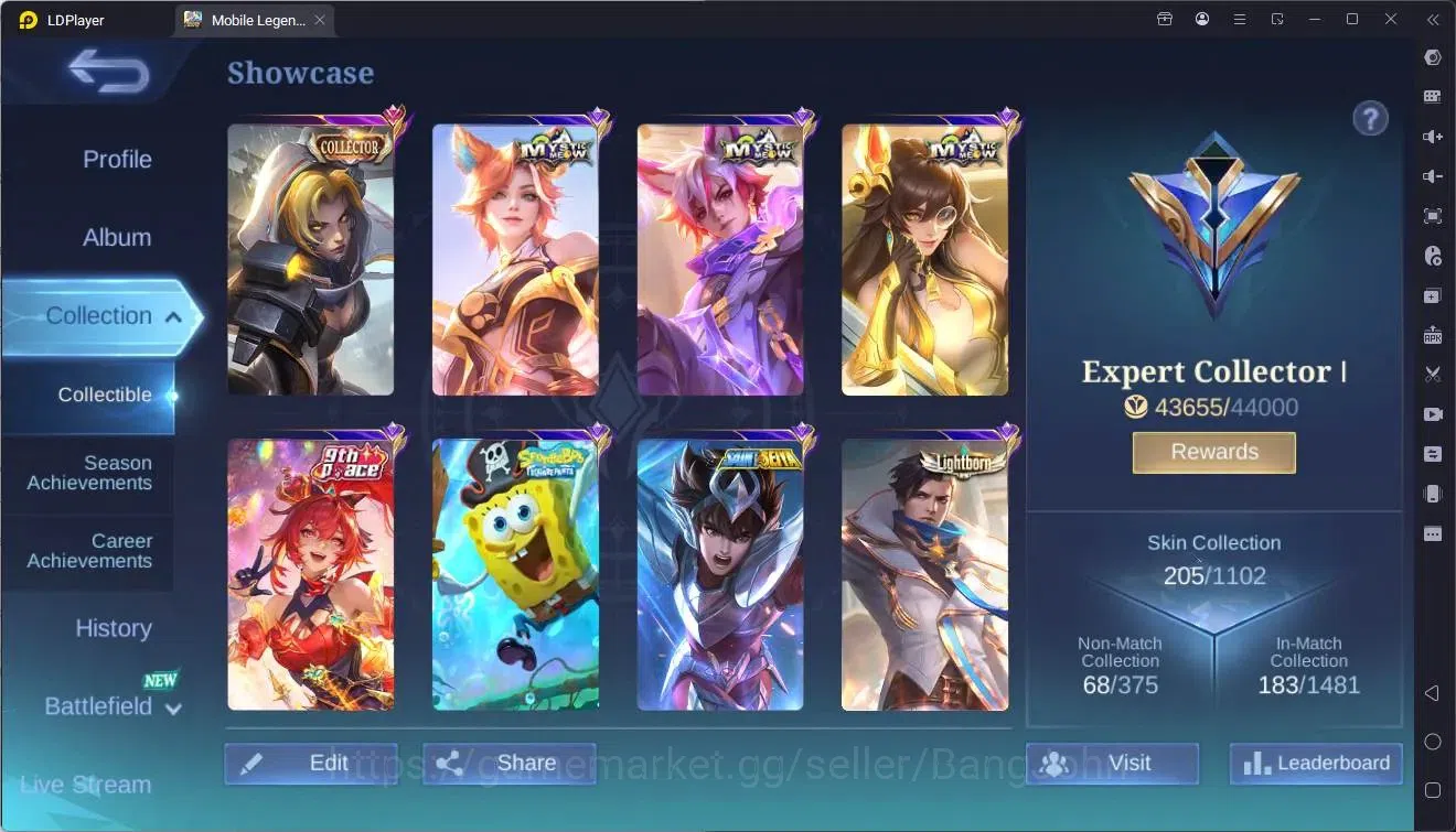 Mobile Legends: Bang Bang Accounts GLOBAL Hero 132 Skin 205|CC Natalia|Meowkin Hunter image 14