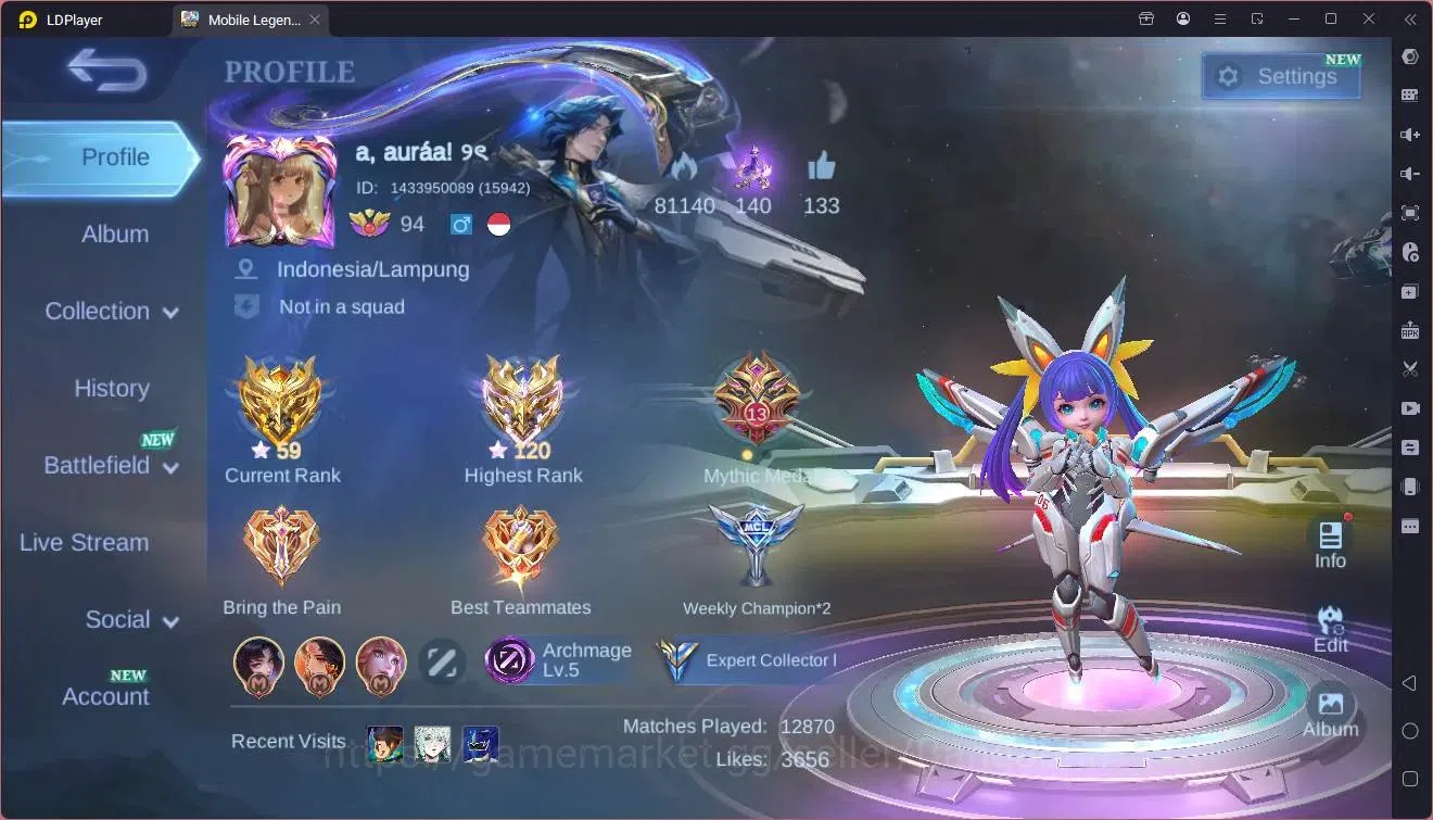 Mobile Legends: Bang Bang Accounts GLOBAL Hero 132 Skin 205|CC Natalia|Meowkin Hunter image 15