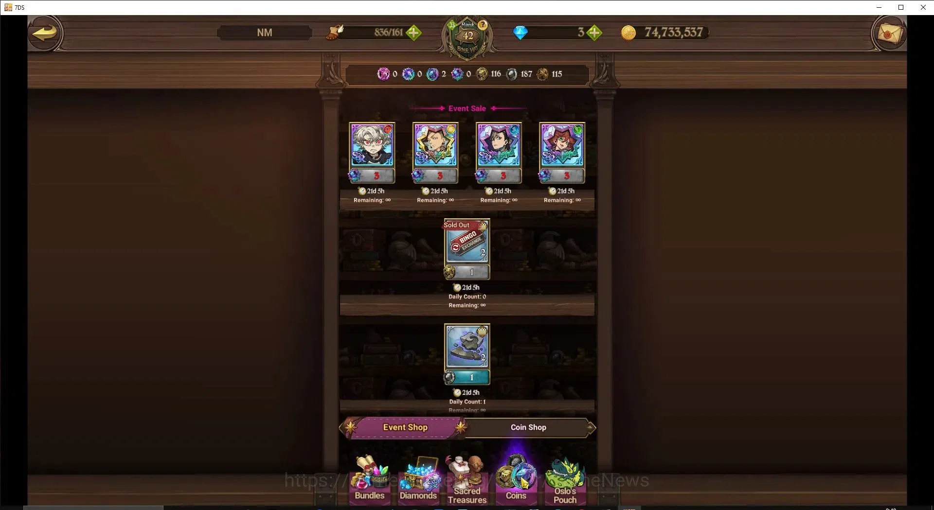 The Seven Deadly Sins: Grand Cross Accounts Endgame Global|1,8M CC|35 LS|4 LR+5 UR+Collab 11