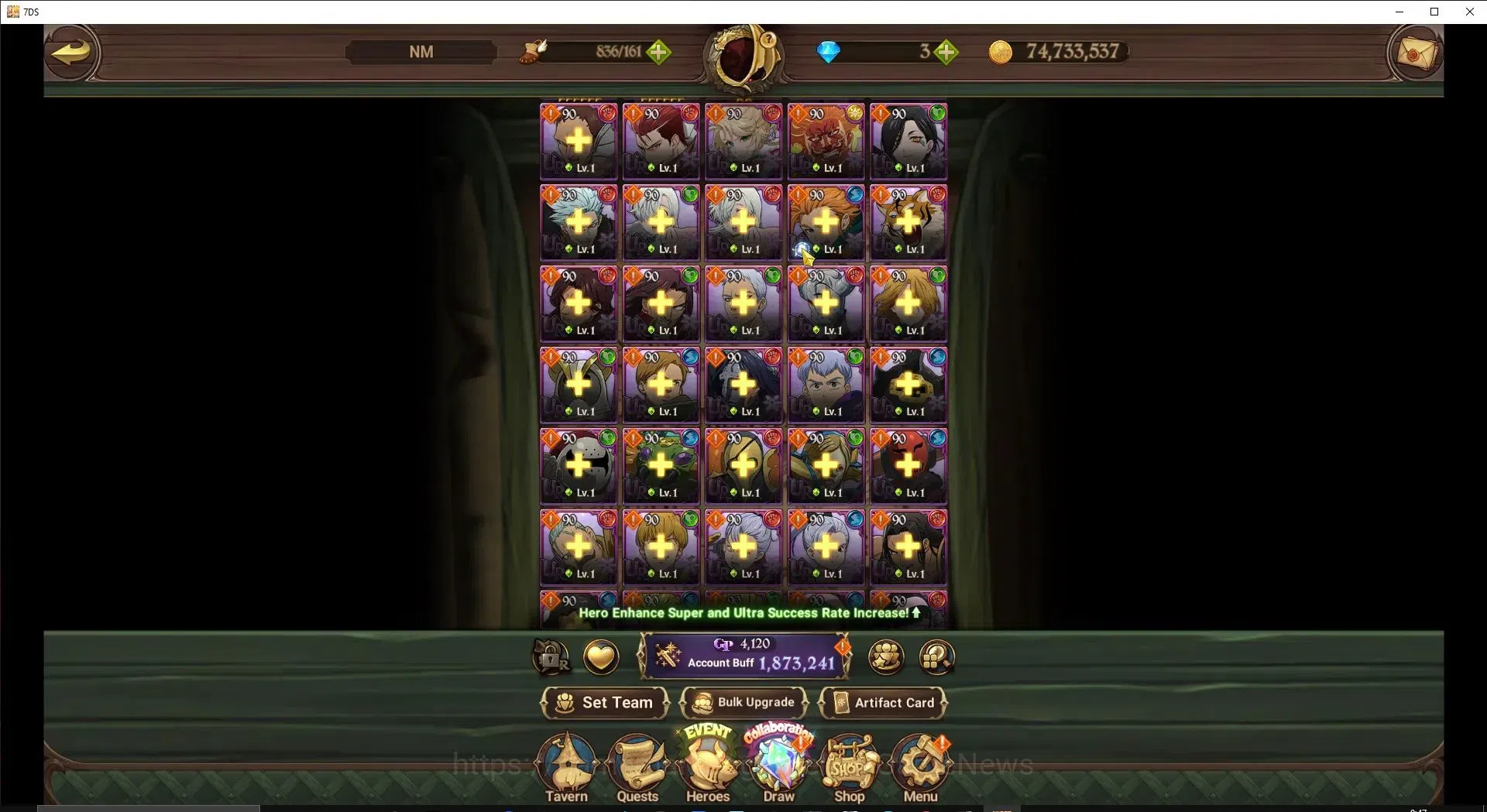 The Seven Deadly Sins: Grand Cross Accounts Endgame Global|1,8M CC|35 LS|4 LR+5 UR+Collab 6