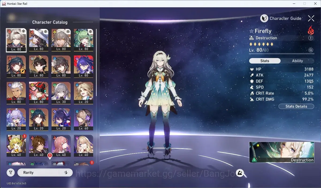 Honkai Star Rail Accounts Asia | TL67|Firefly Lv80, Dahlia Lv80, Valmoonica image 4