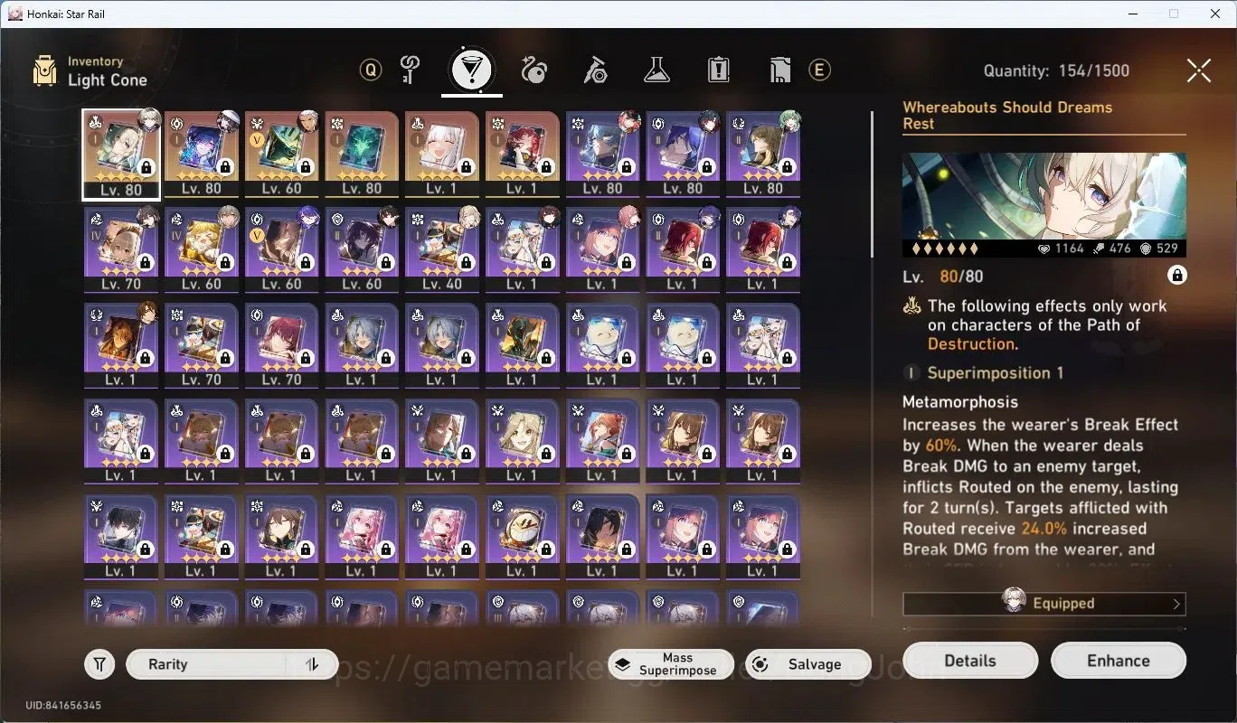 Honkai Star Rail Accounts Asia | TL67|Firefly Lv80, Dahlia Lv80, Valmoonica image 9