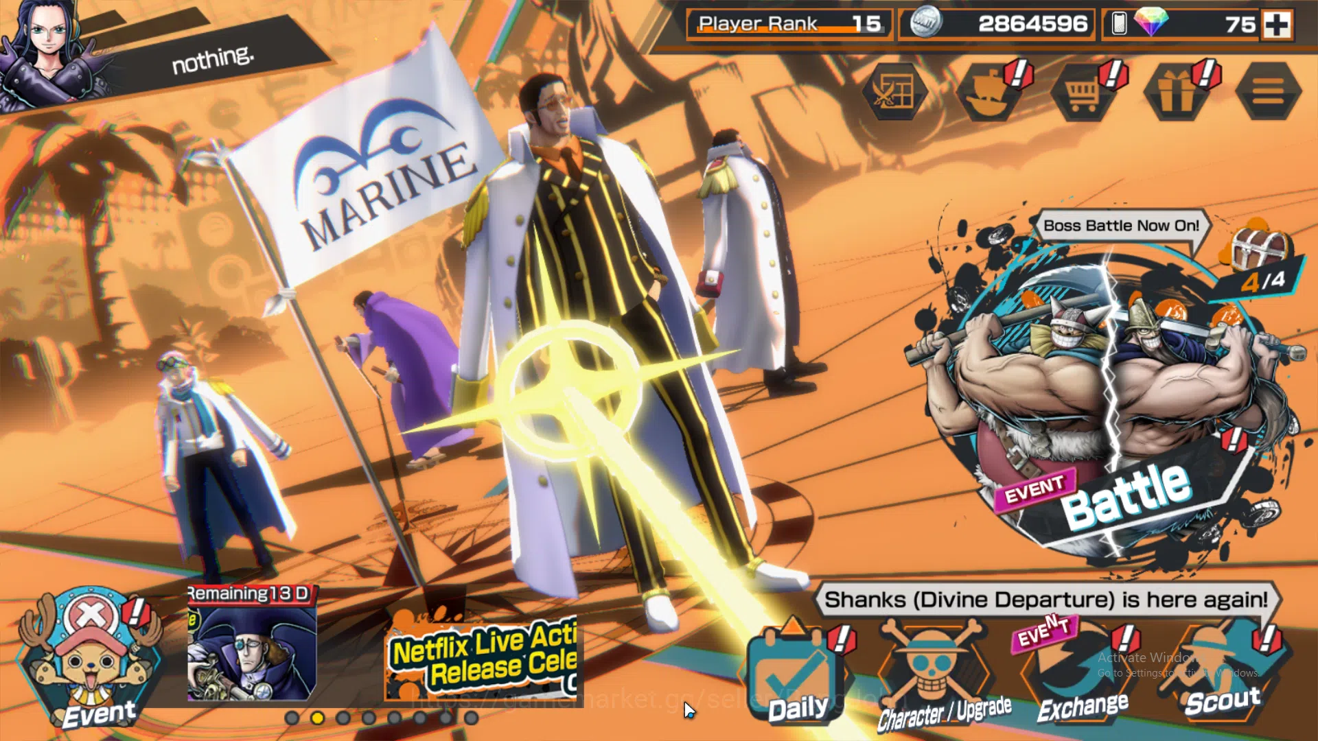 One Piece Bounty Rush Others Global | 3 EX | 3 MAX | Rank 15 | Borsalino, GolD. image 1