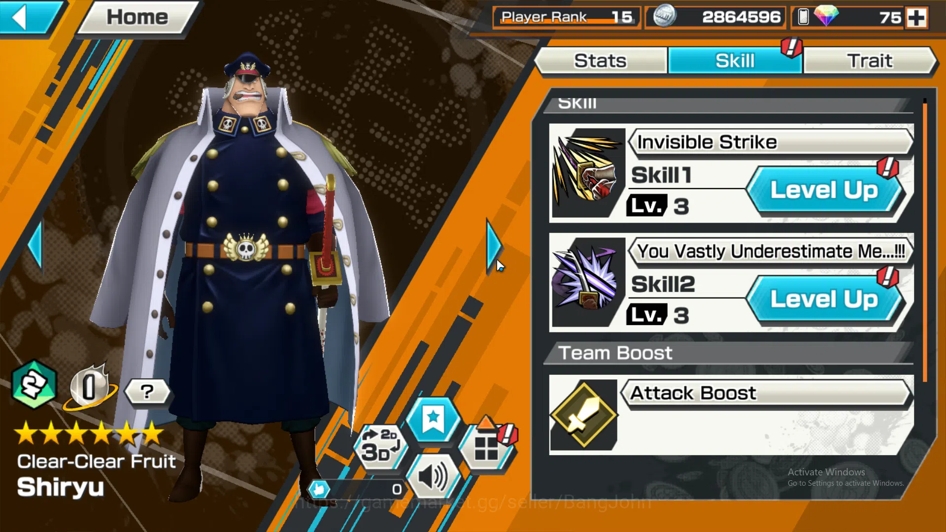 One Piece Bounty Rush Accounts Global | 3 EX | 3 MAX | Rank 15 | Borsalino, GolD. image 10