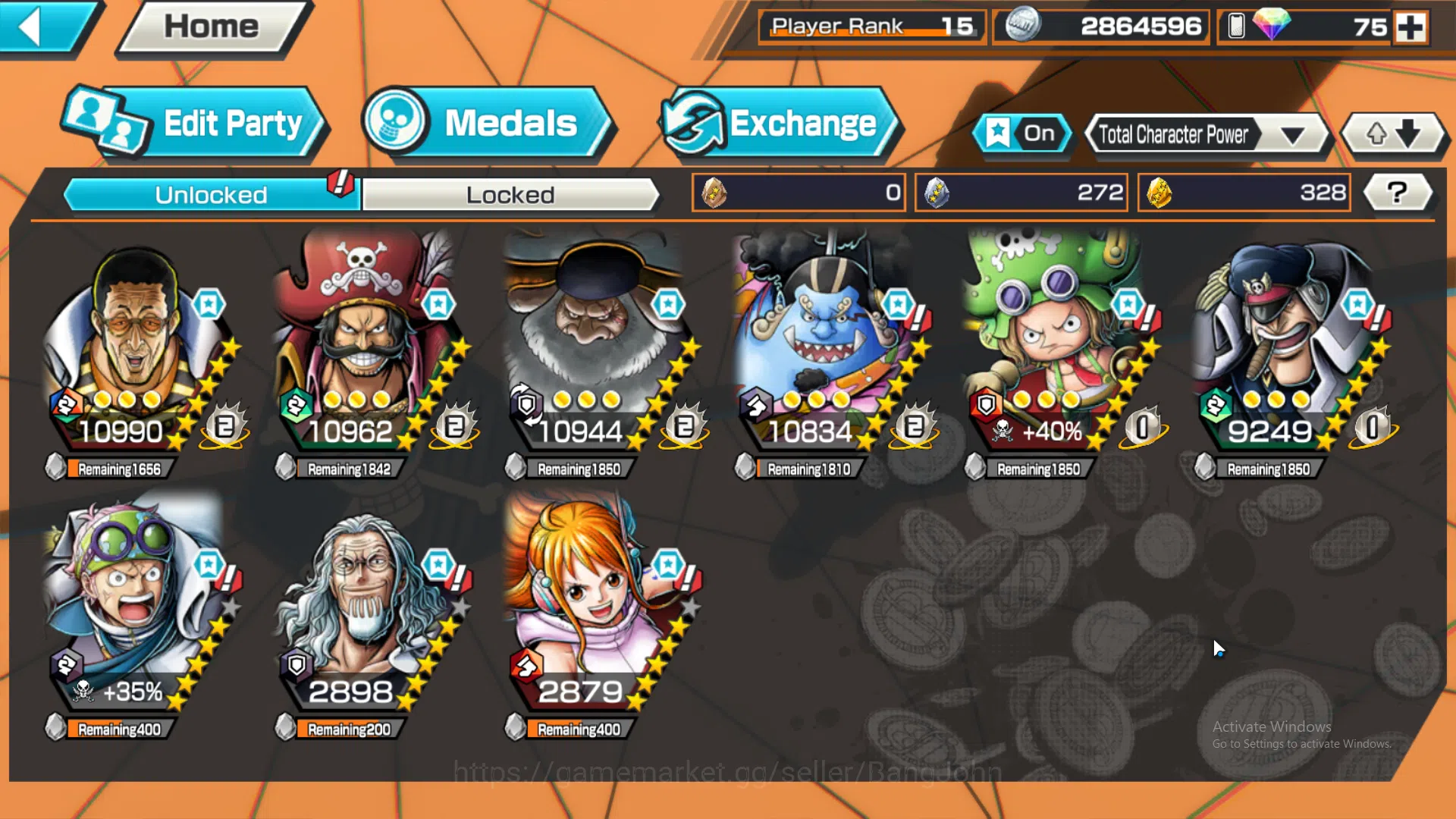 One Piece Bounty Rush Accounts Global | 3 EX | 3 MAX | Rank 15 | Borsalino, GolD. image 2