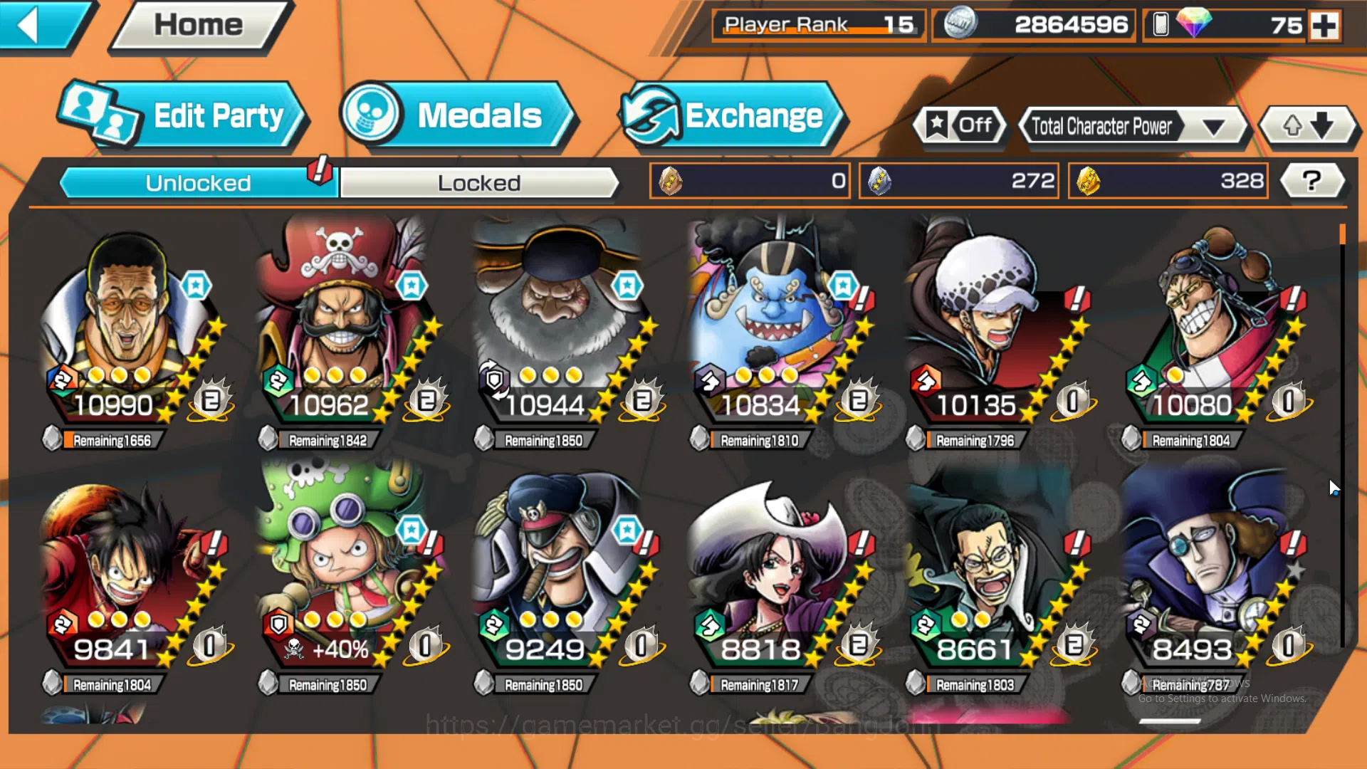 One Piece Bounty Rush Accounts Global | 3 EX | 3 MAX | Rank 15 | Borsalino, GolD. image 3