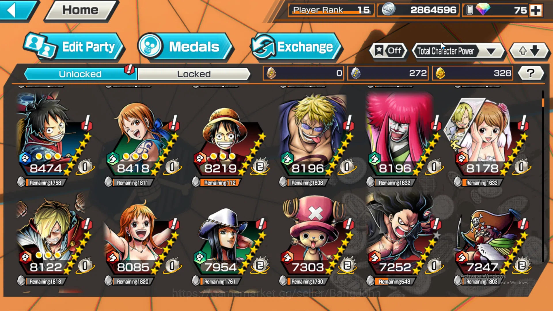 One Piece Bounty Rush Accounts Global | 3 EX | 3 MAX | Rank 15 | Borsalino, GolD. image 4