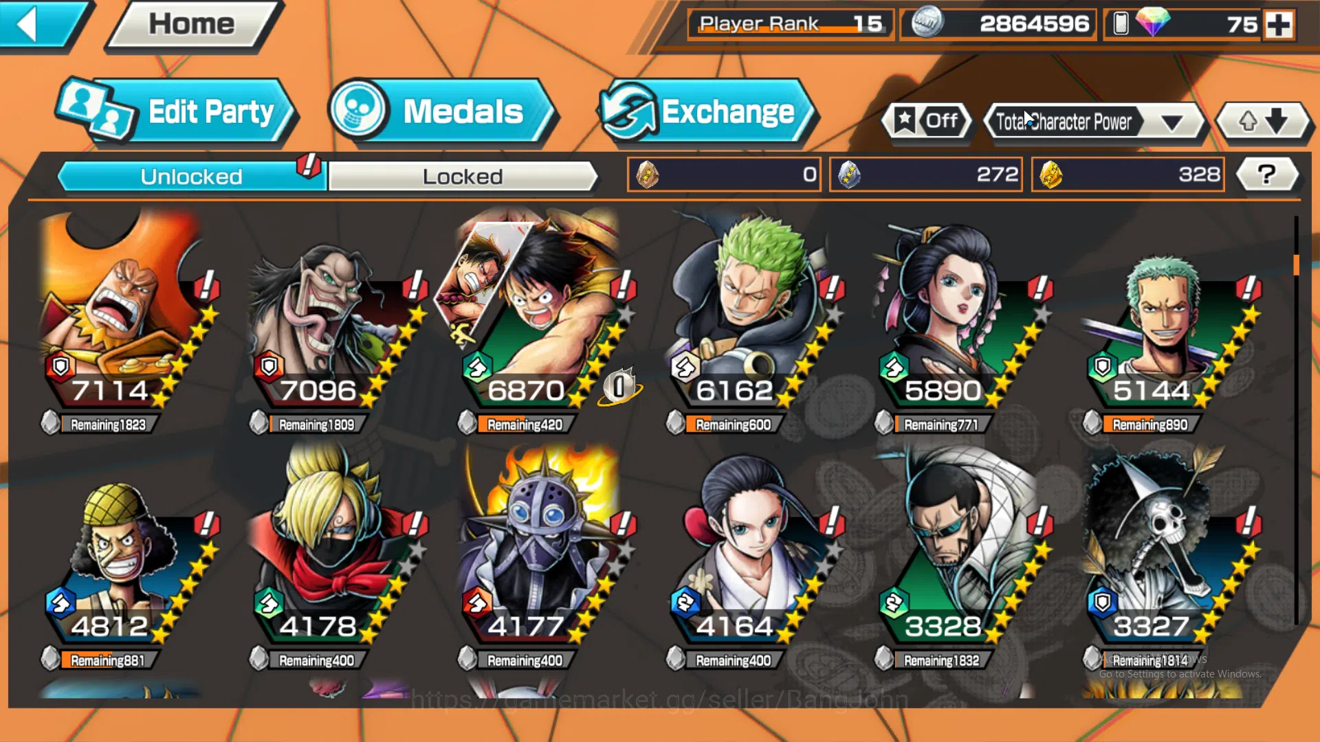 One Piece Bounty Rush Accounts Global | 3 EX | 3 MAX | Rank 15 | Borsalino, GolD. image 5