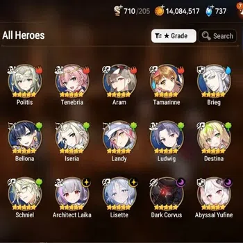 Epic Seven Accounts Starter Global Unverif| Starter 4 ML (Lisette, Dark Corvus, A Yufine, A Laika) Aram, Tamarine, Landy
