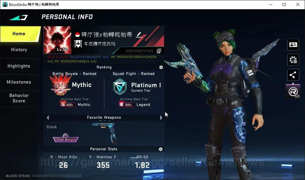 Blood Strike Accounts ASIA|ETERNAL DEagle|17 ULTRA|3 Collab TokRev[FN200 image 2