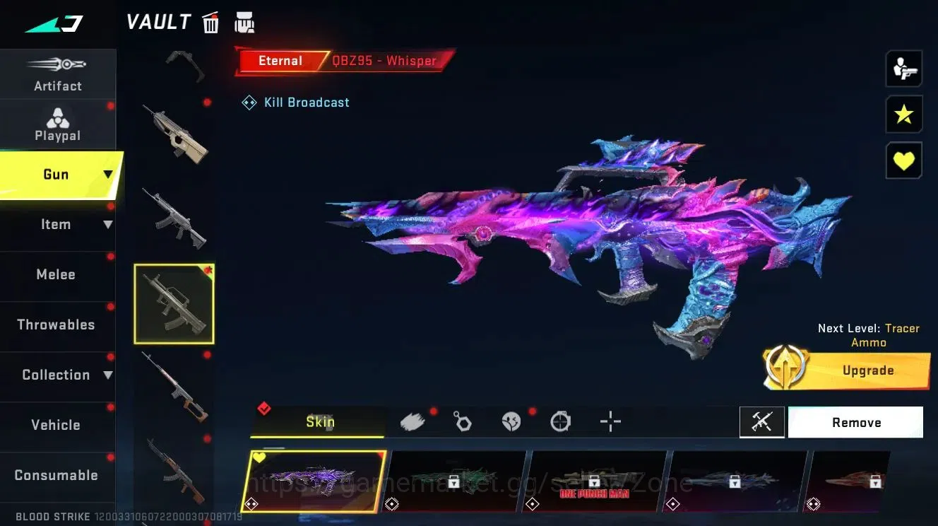Blood Strike Accounts Collab Skin ASIA|1 ETERNAL: QBZ95 Whisper (Kill Broadcast)|1 ULTRA STRIKER|1 ENZO|6 2