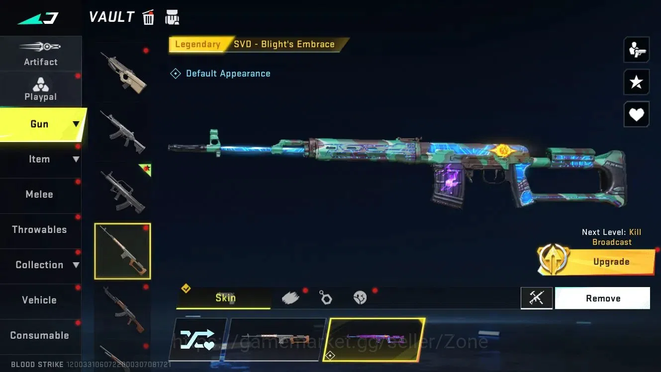 Blood Strike Accounts Collab Skin ASIA|1 ETERNAL: QBZ95 Whisper (Kill Broadcast)|1 ULTRA STRIKER|1 ENZO|6 6