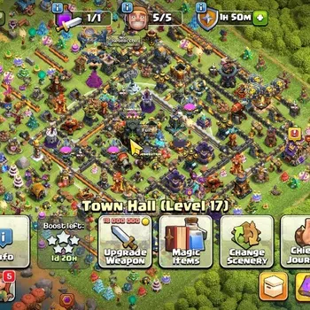 Clash of Clans Accounts High-End LV 168|TH 17|HH 10|Limited Skin|BK 91,AQ 62,GW 38,MP 40,RC 17,DD 1|BM 5, BC 15|4.841 Gem|CN