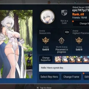 Epic Seven Accounts High-End Global Unverif|13ML(LOTScales,RnL,Belian, Etc.)+A Fumyr,Rinak|PoH+Bless ON|CHECK