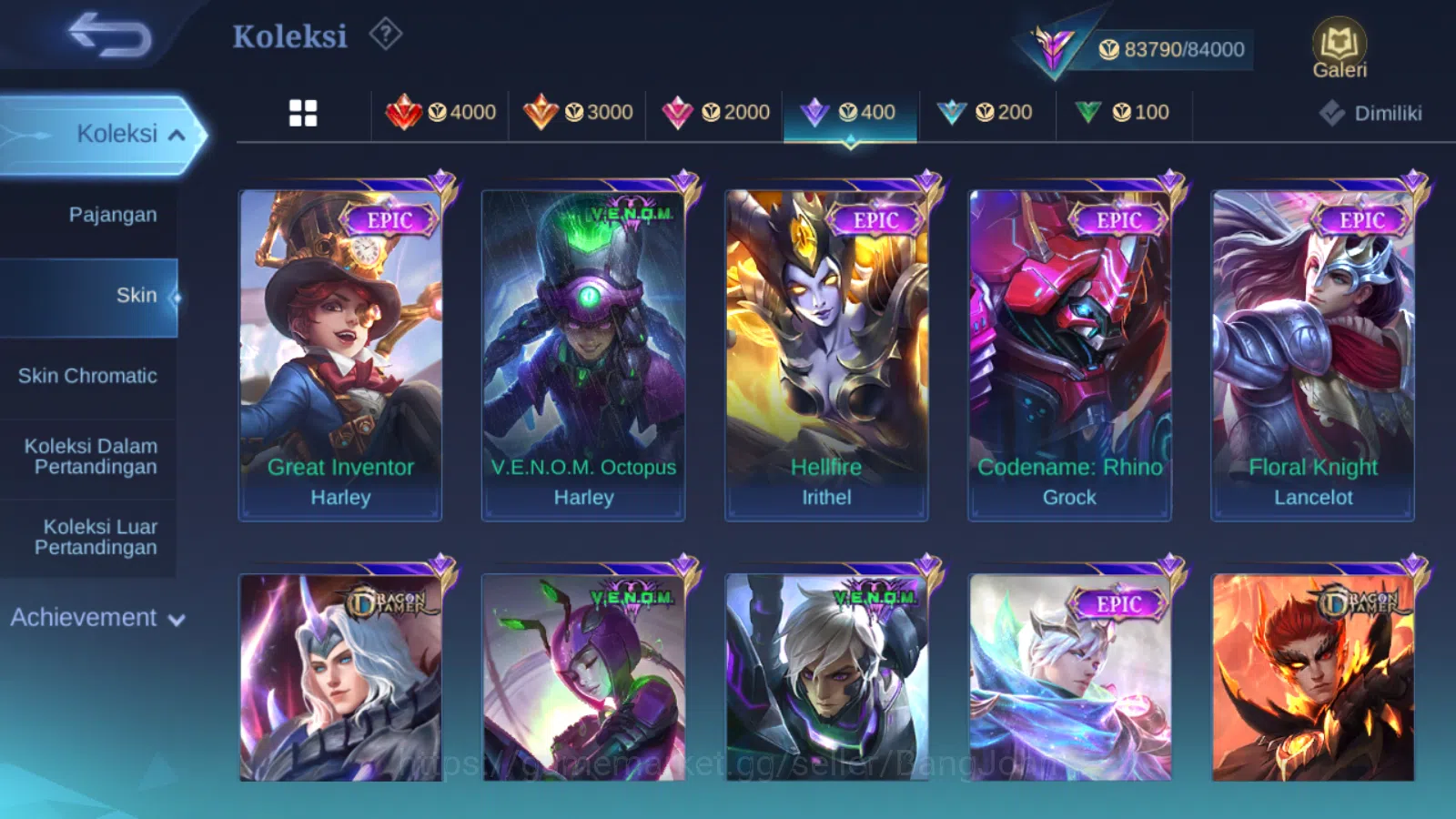 Mobile Legends: Bang Bang Accounts Hero 131 | skin 274 | legend alucard | aspirants f image 14