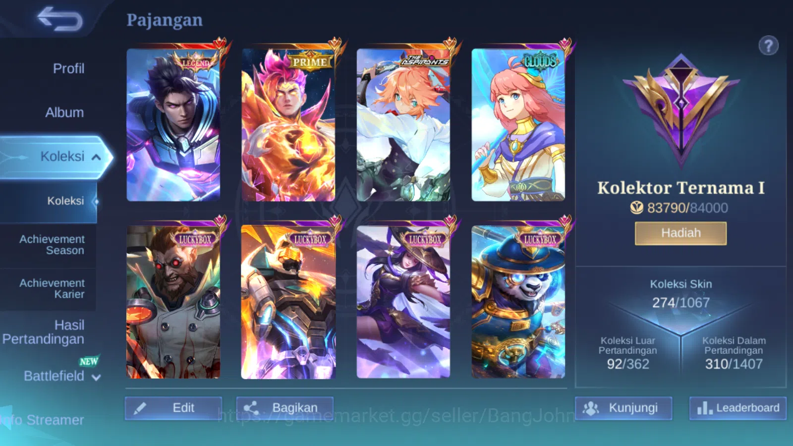 Mobile Legends: Bang Bang Accounts Hero 131 | skin 274 | legend alucard | aspirants f image 2