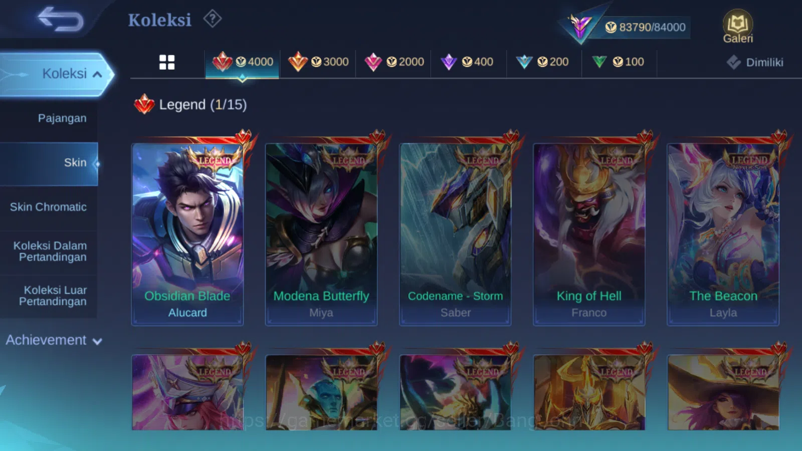 Mobile Legends: Bang Bang Accounts Hero 131 | skin 274 | legend alucard | aspirants f image 9