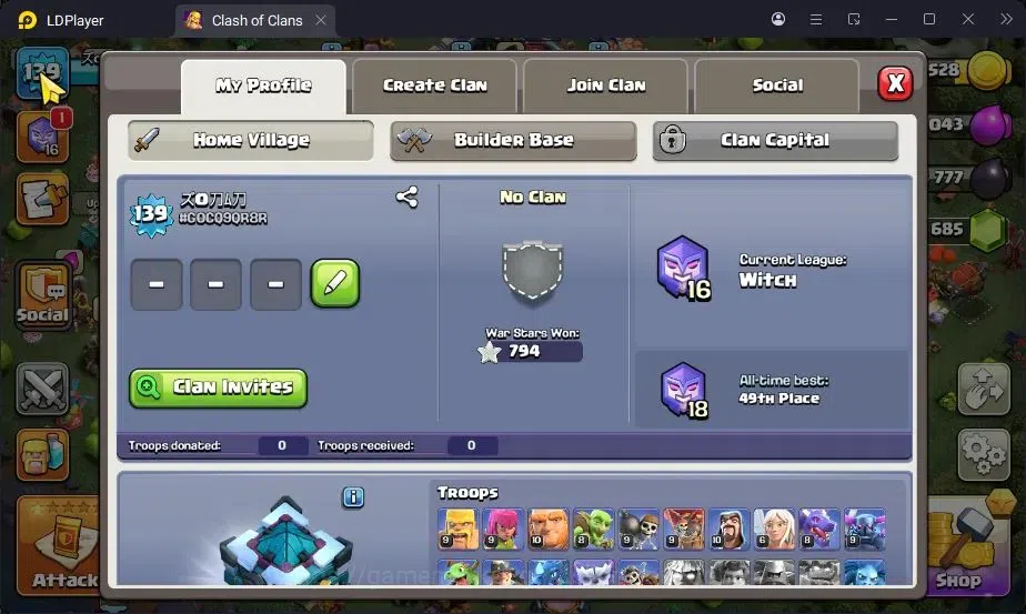 Clash of Clans Accounts High-End TH13-BH7|Lv.139|BK56,AQ68,M50,GW31,RC24|BM10|HH7|3 Legendary & 6 Gold Skins|1685 1