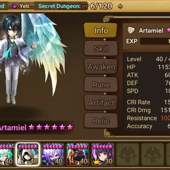 Summoners War: Sky Arena Accounts End-Game GLOBAL|Lv100|5LD (Artamiel,Destiny,Shun,Fridrion,Thebae) 90